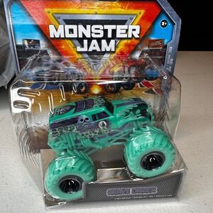 Grave Digger Over Charged Series 38 Monster Jam Spin Master Teal HTF Rare